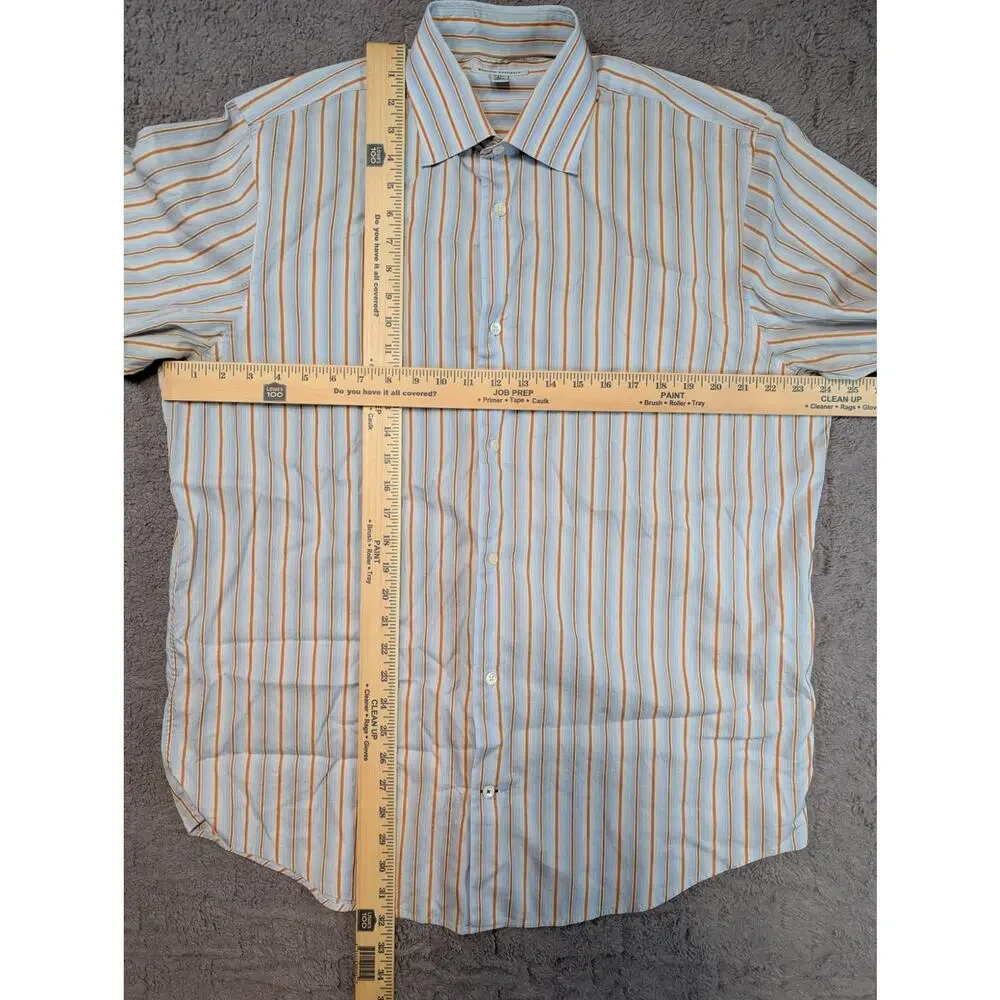 Men's Banana Republic Button-up Shirt, Blue/Orange - Size L 16-16 1/2